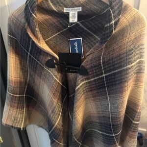 Max Studio Plaid Wrap in Earth Tones